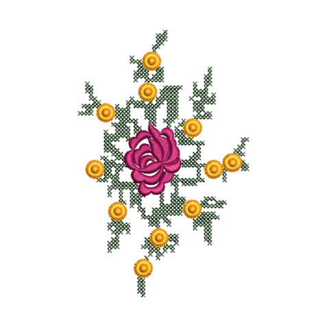 Vintage Cross Stitch Tablecloth Embroidery Design 17025