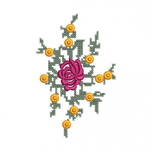 Vintage Cross Stitch Tablecloth Embroidery Design 17025