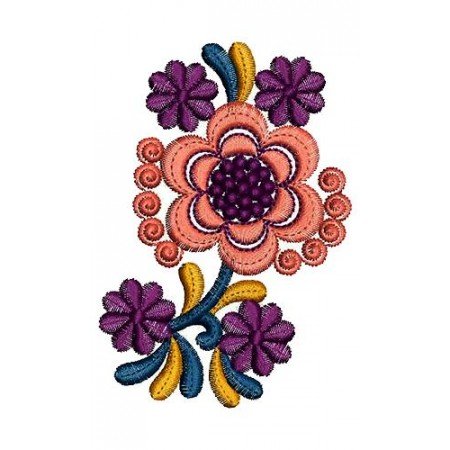 Bunnies Flower Saree Embroidery Design 17028