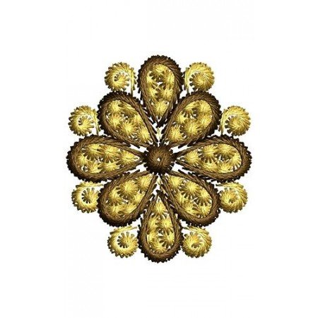 Crochet Ruffle Flower Embroidery Design 17038