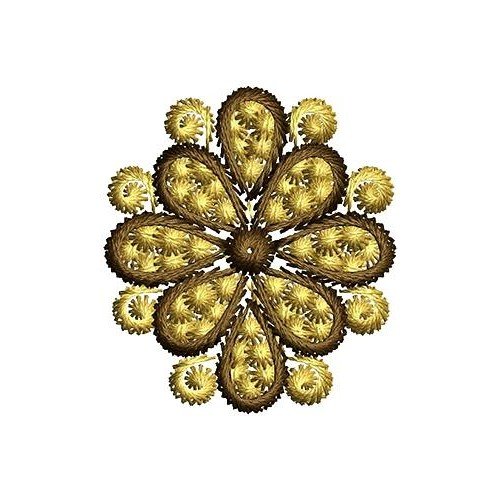 Crochet Ruffle Flower Embroidery Design 17038