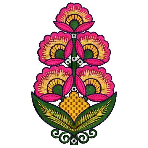 Lotus Flower Silhouette Embroidery Design 17101