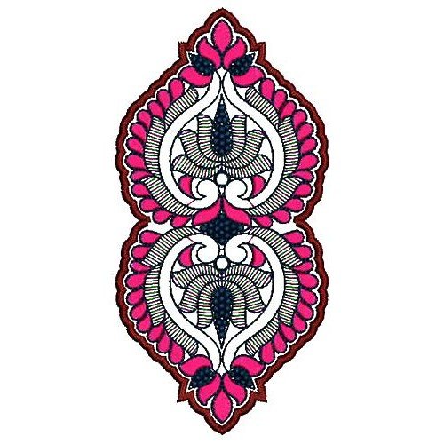Floral Trim Sew Patch Embroidery Design 17107