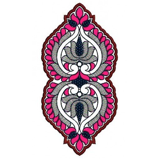 Floral Trim Sew Patch Embroidery Design 17107