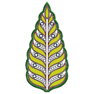 Grape Leaf Dupatta Embroidery Design 17134