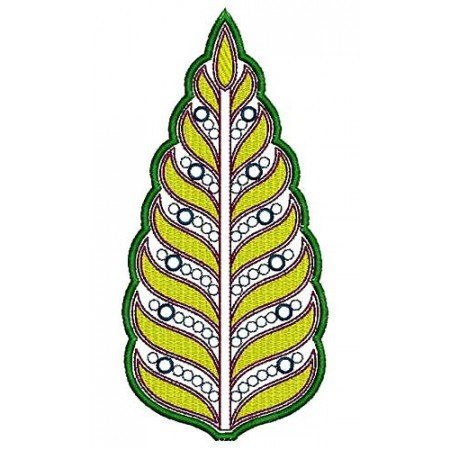 Grape Leaf Dupatta Embroidery Design 17134