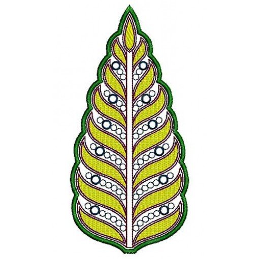 Grape Leaf Dupatta Embroidery Design 17134