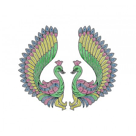 Mexican Peacock Embroidery Design 17230