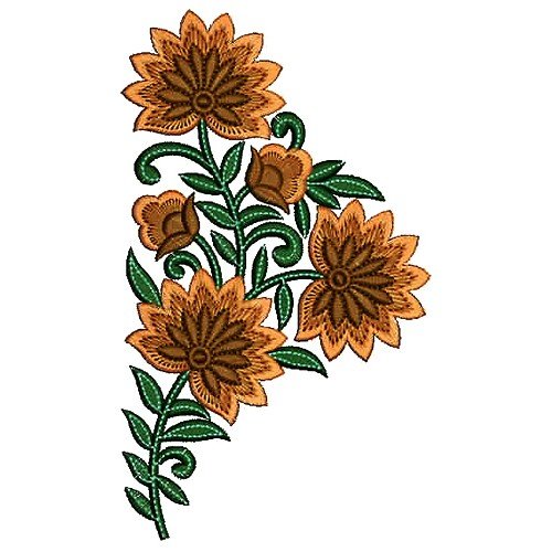 Jessamine Flowers Applique Embroidery Design