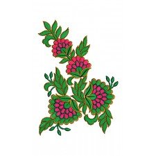 Thai Green Flower Applique Design