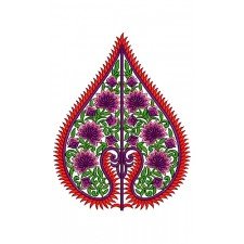 Traditional Hungarian Heart Patch Embroidery Design