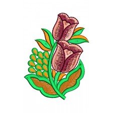 Jacobean Flower Wool Applique Design