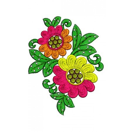 Flower Pillow Applique Embroidery Design