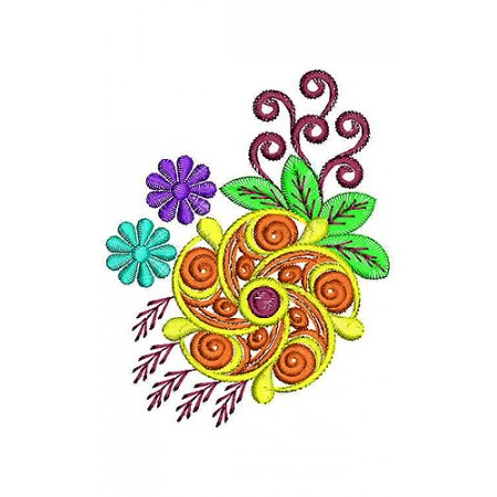 Tropical Tie Blouse Embroidery Design