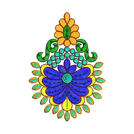 Nouveau Flowers Embroidery Design