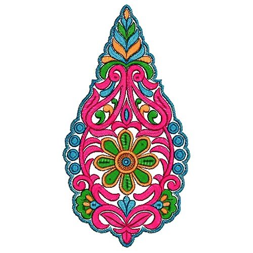 Fantasy Flowers Patch Embroidery Design