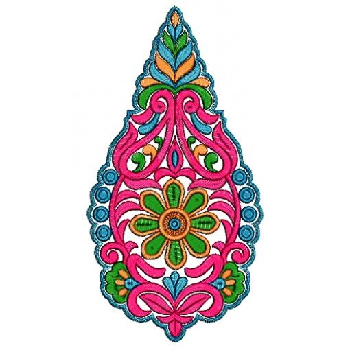 Fantasy Flowers Patch Embroidery Design