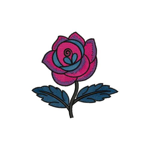 Purple And Pink Roses Flowers Embroidery Design
