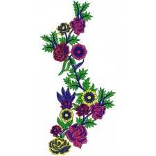 Flowers Fabric applique Embroidery Bed Sheet Design