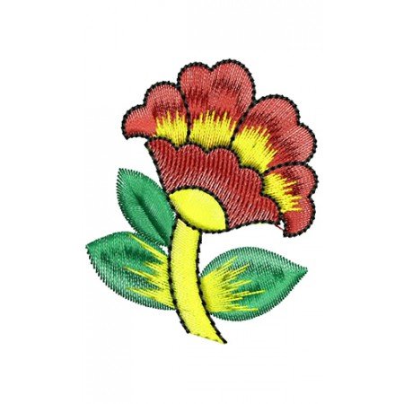 Bulbous Flower Machine Embroidery Design
