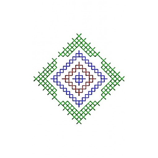 Square Corner Ornament Applique Embroidery Design