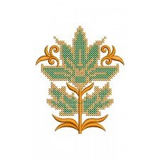 Elaborate Fan Shaped Flower Embroidery Design