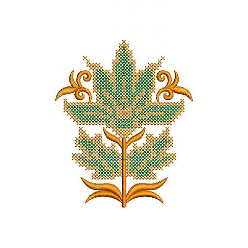 Elaborate Fan Shaped Flower Embroidery Design
