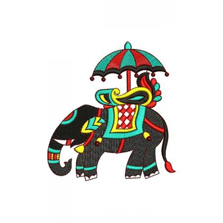 Invitation Vintage Elephant Embroidery Design