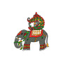 Elephant Silhouette T-Shirt Embroidery Design