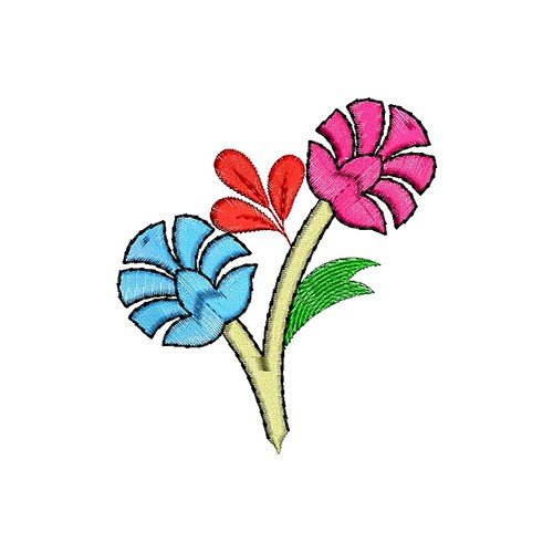 Silk Flowers Embroidery Saree Design