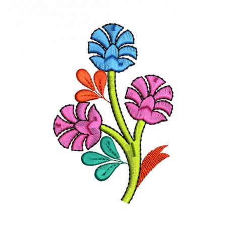 Crimson Temple Flower Embroidery Design