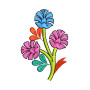 Crimson Temple Flower Embroidery Design
