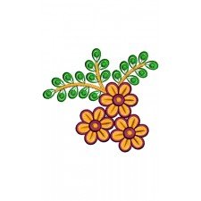 Round Neck Dress Patch Embroidery Design