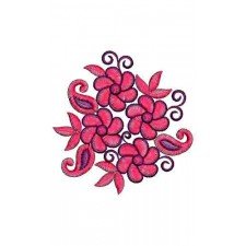 Flower Applique Embroidery T-Shirt Design