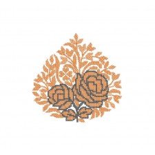 Saree Cross Stitch Embroidery Applique Design