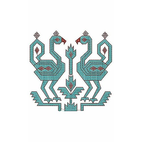 Warli Peacock Embroidery Design 18557