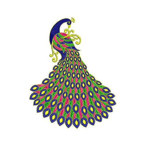 Large Peacock Machine Embroidery Design