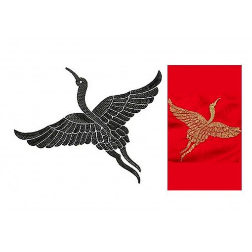 Japanese White Crane Embroidery Design Japanese White Crane Embroidery Design