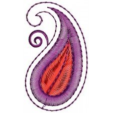 Mango Style Leaf Embroidery Design 18726