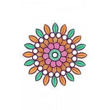 Circle Floral Applique Embroidery Design 18781