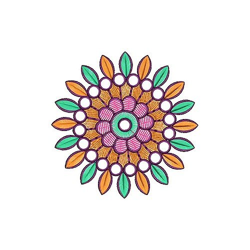 Circle Floral Applique Embroidery Design 18781