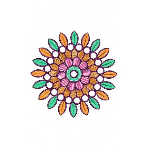 Circle Floral Applique Embroidery Design 18781