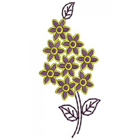 Lilac Flower Applique Embroidery Design 19317