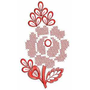 Cross Stitch Rose Flower Applique Embroidery Design 19329