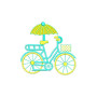 Bicycle Embroidery With Umbrella 19447