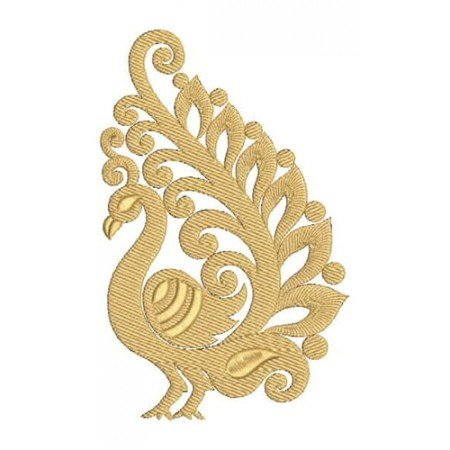 Gilded Peacock Embroidery Design