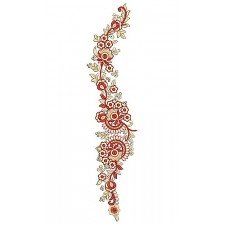 Long Flower Embroidery Design
