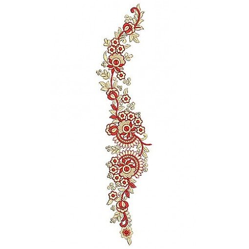 Long Flower Embroidery Design