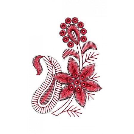 Elegant Flower Applique Embroidery Design 20175