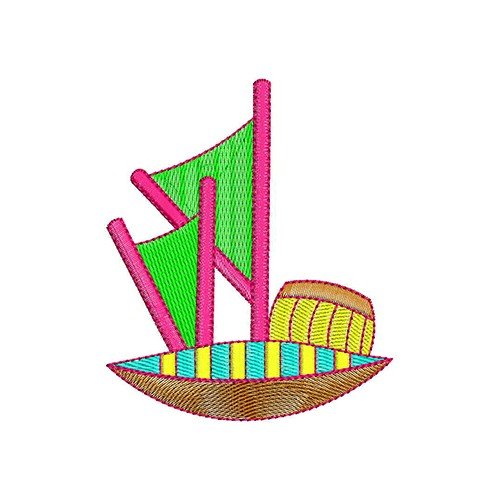 Boat Applique Embroidery Design 20178
